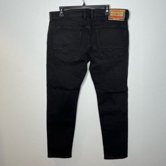 New Diesel Thommer Slim Fit Black Denim Jeans Mens size 36 x 32 - Picture 2 of 5